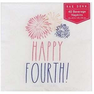 Rae Dunn Happy Fourth Pack Set of Napkins